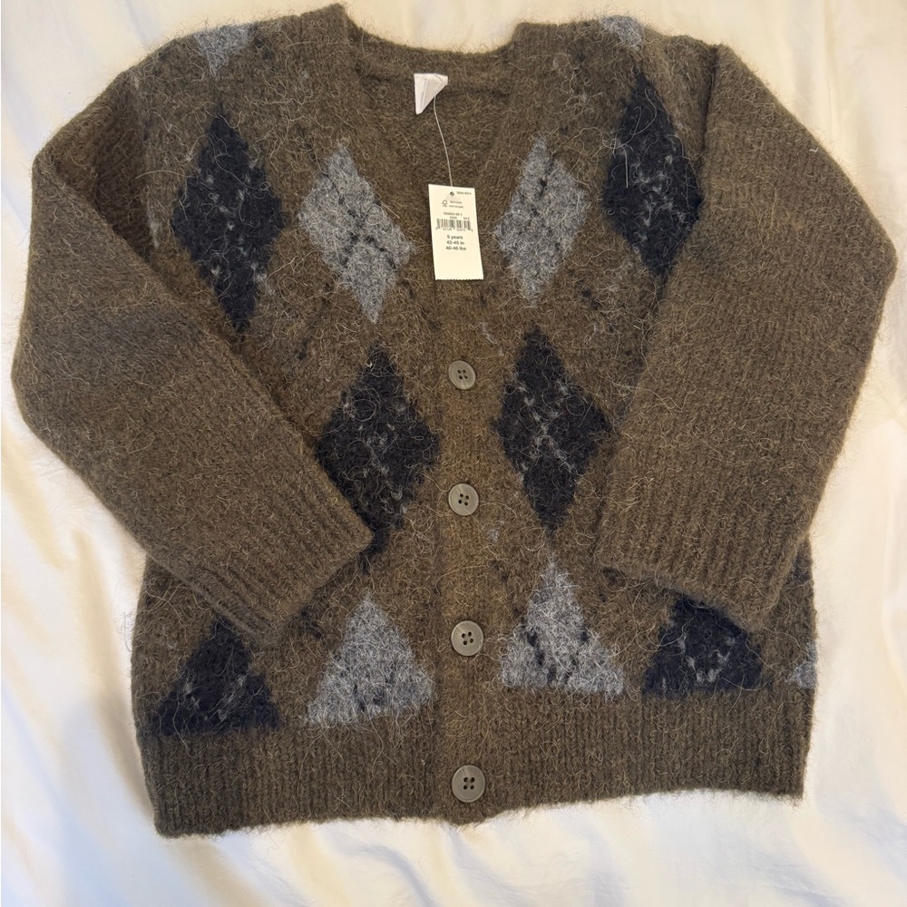 GAP Boys Brown Argyle Sweater 5T new with tags
